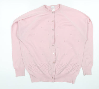 Womens UK Size 14 Littlewoods Pink Cardigan Jumper
