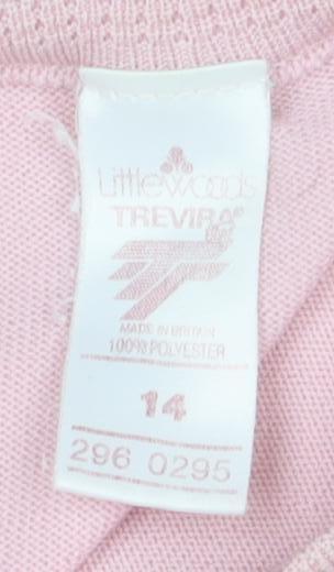 Womens UK Size 14 Littlewoods Pink Cardigan Jumper