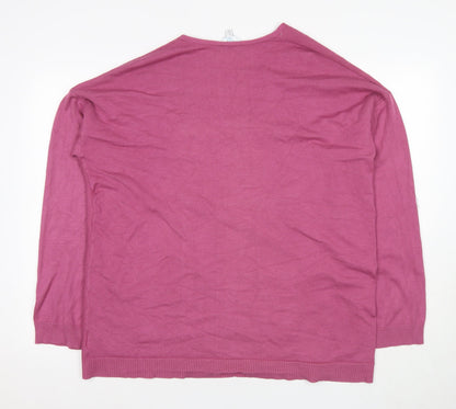 Time and Tru Women's Pink Cardigan, Size 20, V-Neck