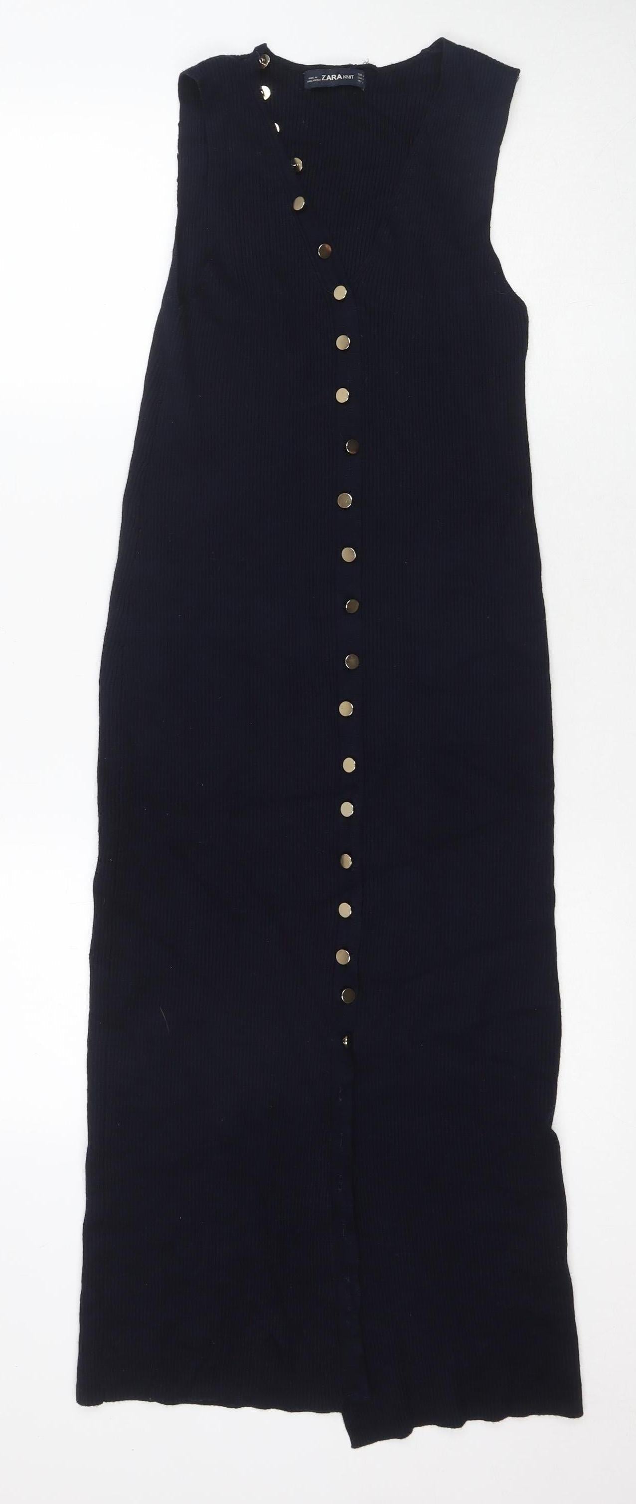 Zara Women's Black Bodycon Dress M, Midi, Casual Wear