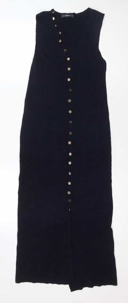 Zara Women's Black Bodycon Dress M, Midi, Casual Wear