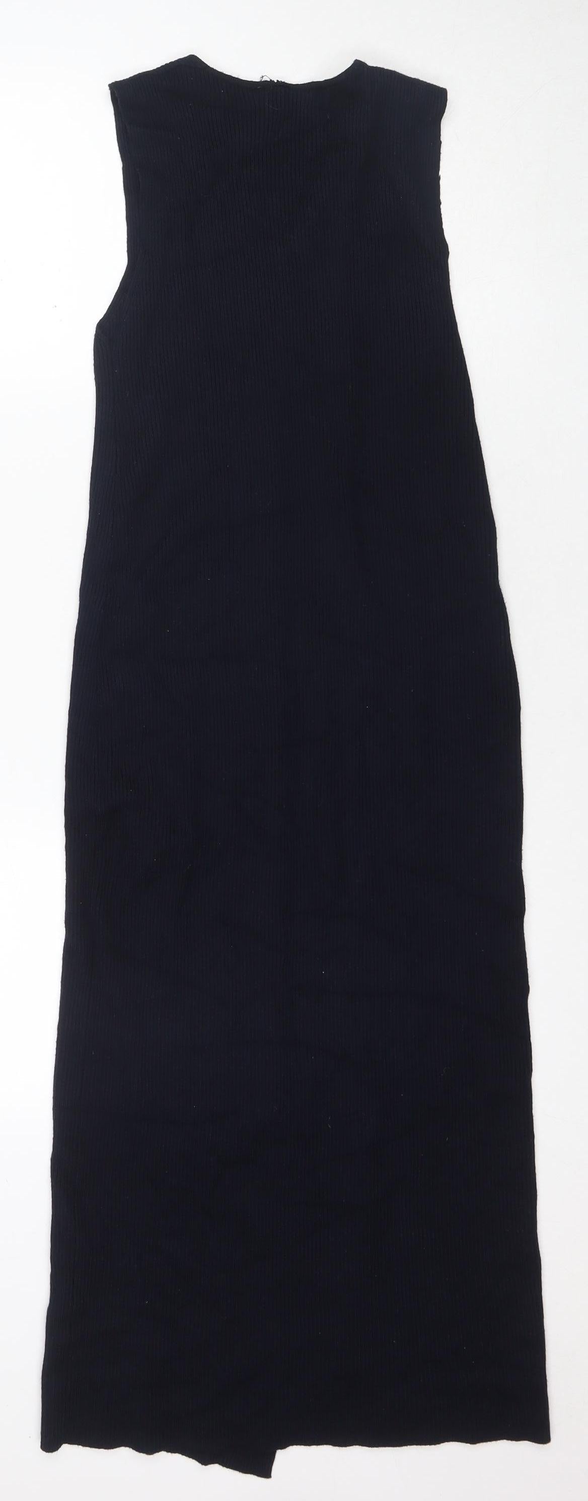 Zara Women's Black Bodycon Dress M, Midi, Casual Wear