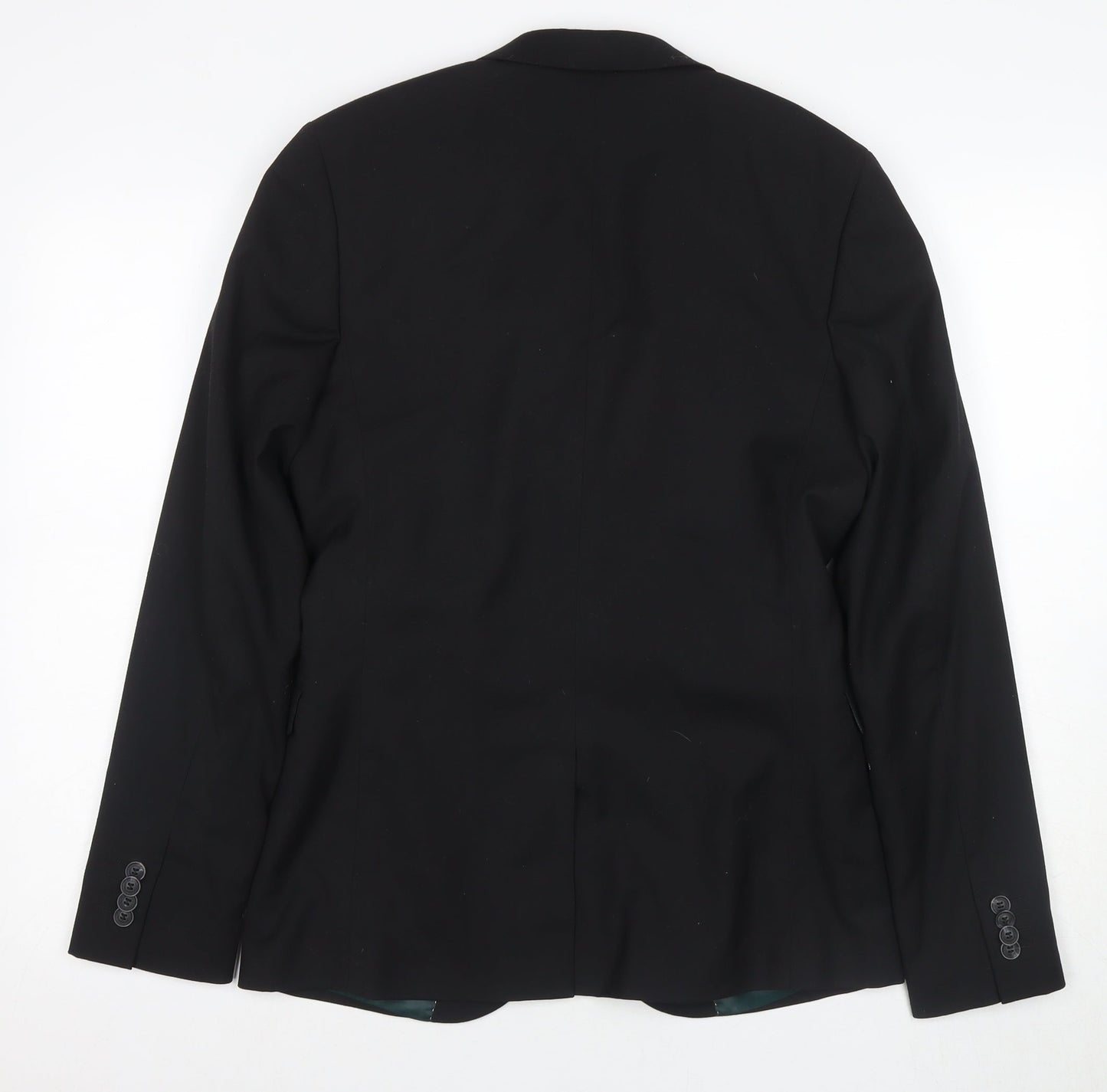 Mens UK Size 38 Topman Regular Black Suit Jacket