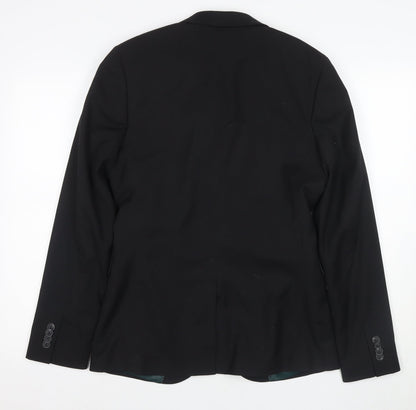 Mens UK Size 38 Topman Regular Black Suit Jacket
