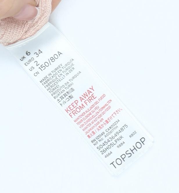 Womens UK Size 6 Topshop Beige  T-Shirt