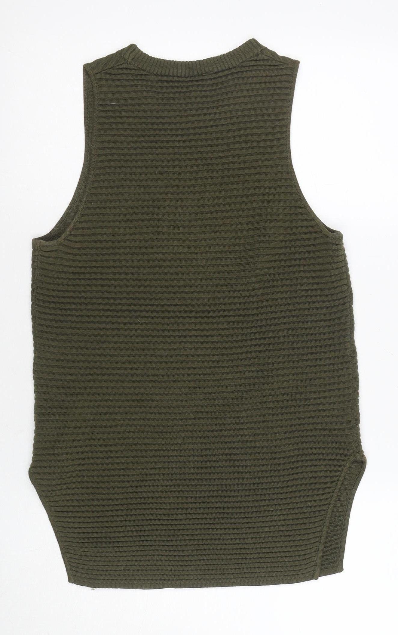 Womens UK Size 8 Topshop Green Vest Jumper