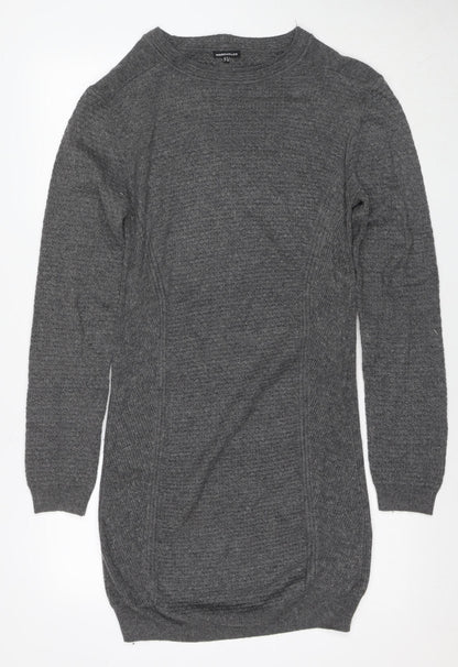 Warehouse Women's Grey Wool Jumper Dress Size 8