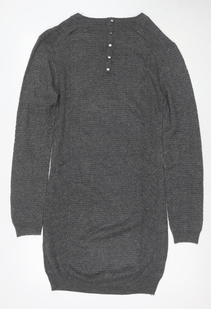 Warehouse Women's Grey Wool Jumper Dress Size 8