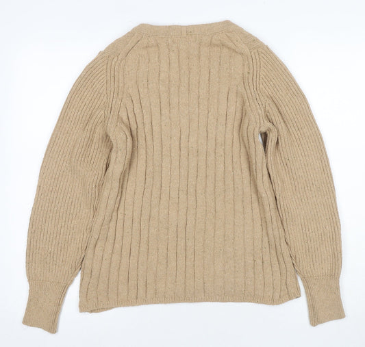 Womens UK Size M Per Una Beige Henley Jumper