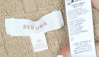 Womens UK Size M Per Una Beige Henley Jumper