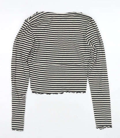 Womens UK Size S Monki Black Wrap Blouse