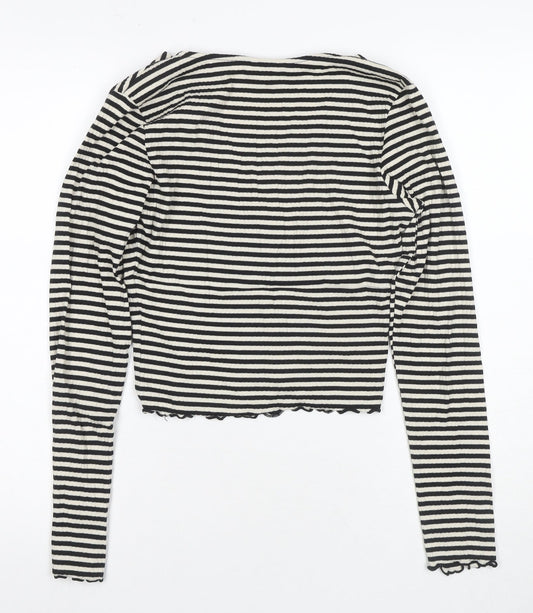 Womens UK Size S Monki Black Wrap Blouse