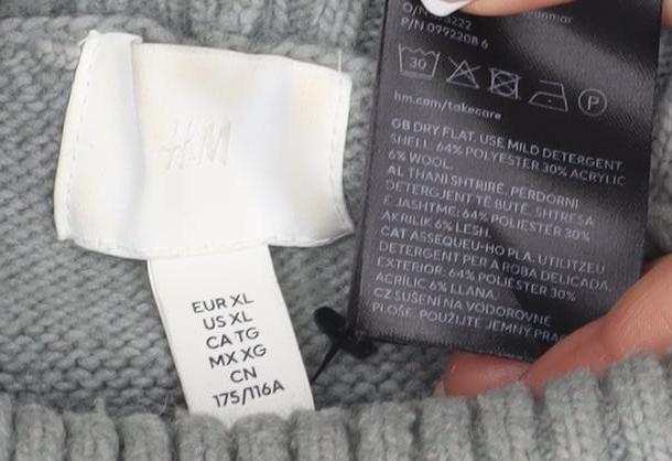 Womens UK Size 20 H&M Grey Pullover Jumper