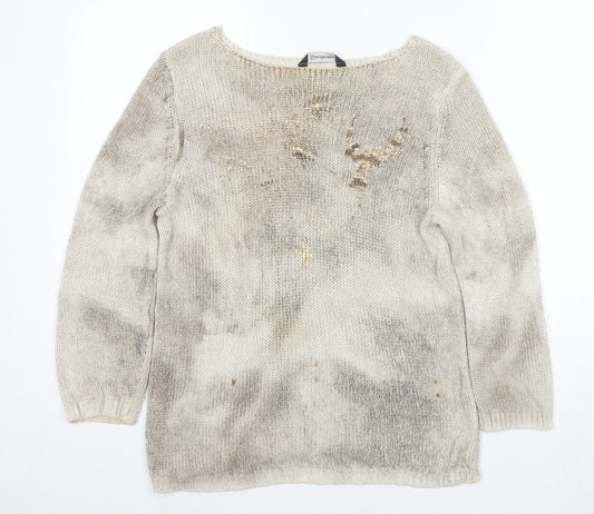 Kaleidoscope Women's Beige Knit Jumper Size 12