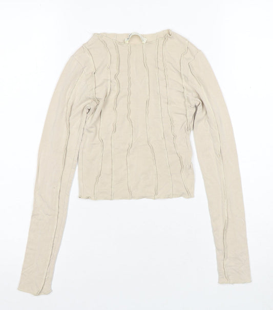 Womens UK Size S Pull&Bear Beige  Blouse
