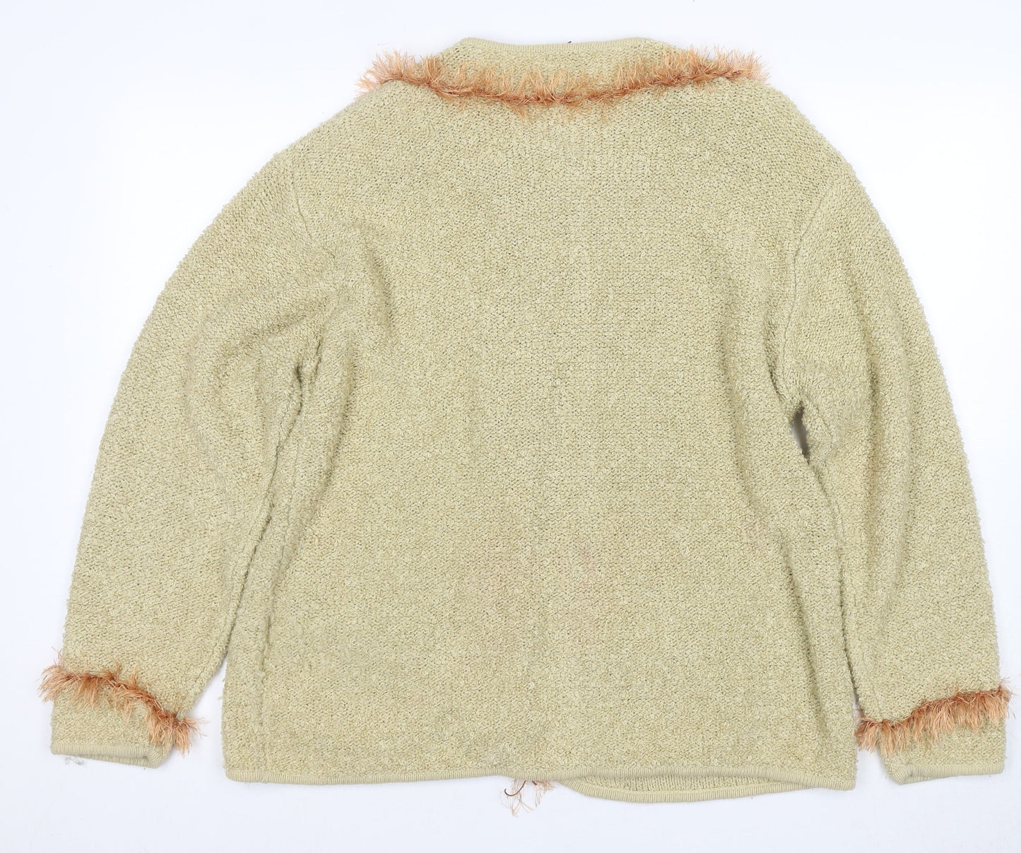 Womens UK Size 14 Emreco Beige Cardigan Jumper