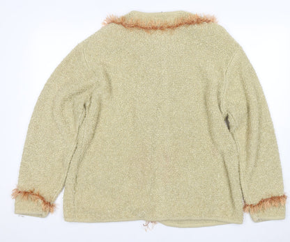 Womens UK Size 14 Emreco Beige Cardigan Jumper