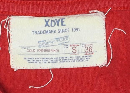 XDYE Men's Red Graphic T-Shirt - Small, Sports Style