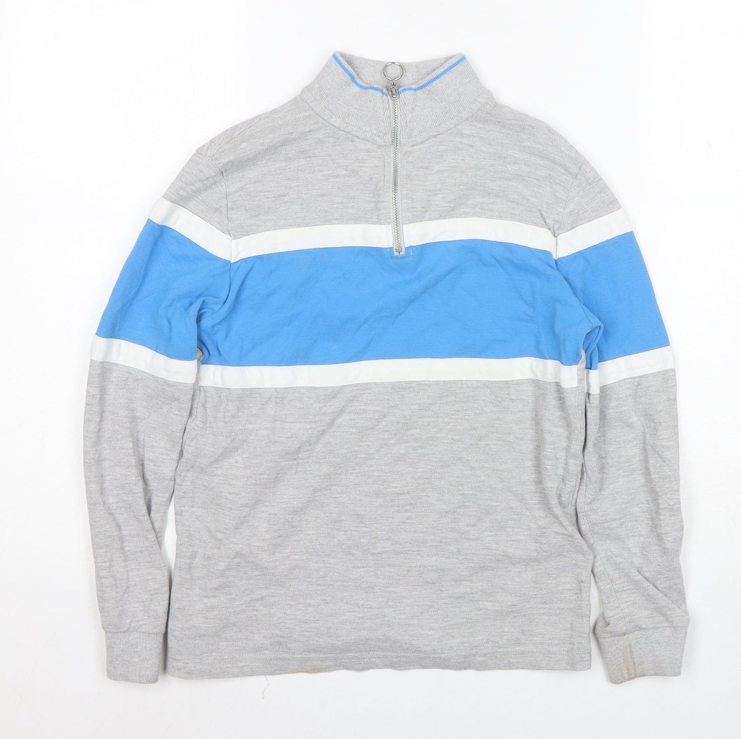 Marks and Spencer Boys Grey Blue Long Sleeve Pullover 7 Years