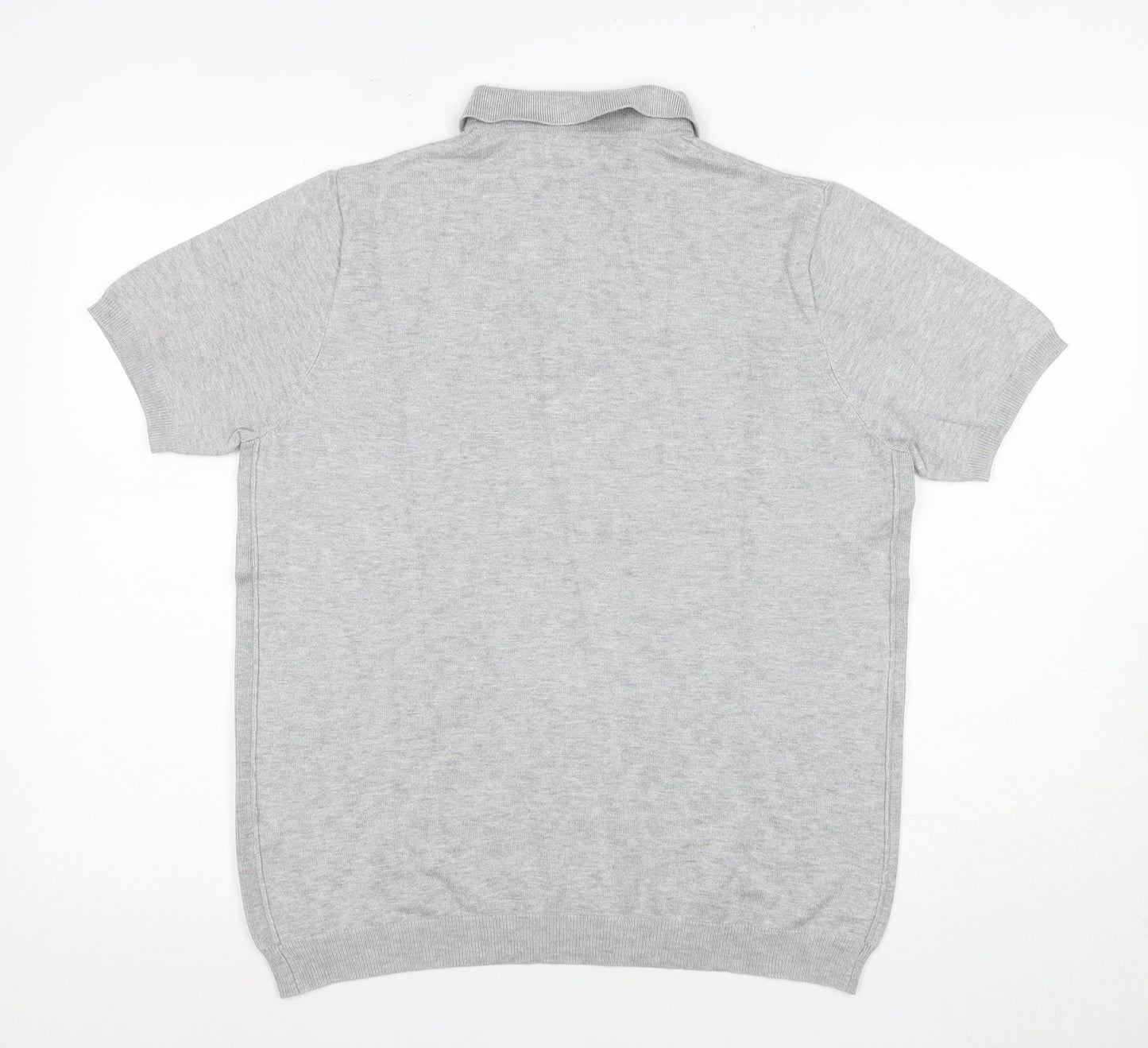 River Island Men's Grey Polo Shirt M Short Sleeve Casual