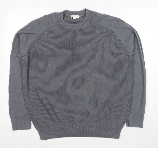 COS Men's Grey Cotton Pullover Jumper - Size L