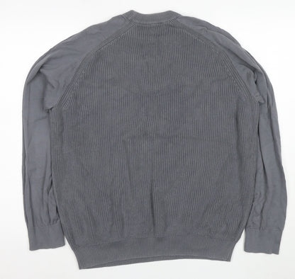 COS Men's Grey Cotton Pullover Jumper - Size L