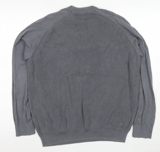 COS Men's Grey Cotton Pullover Jumper - Size L