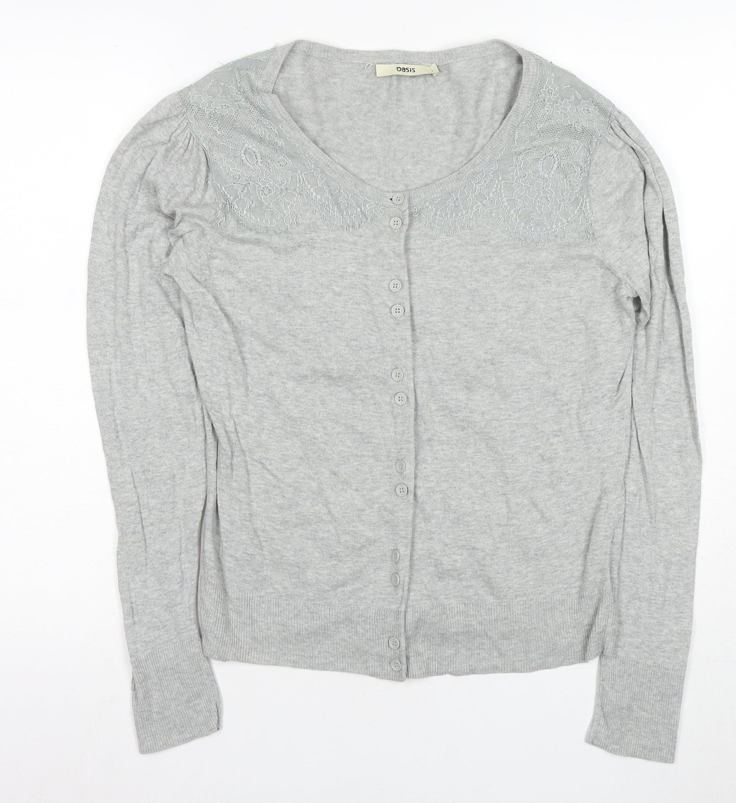 Womens UK Size L Oasis Grey Cardigan Jumper