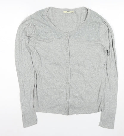 Womens UK Size L Oasis Grey Cardigan Jumper