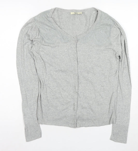 Womens UK Size L Oasis Grey Cardigan Jumper