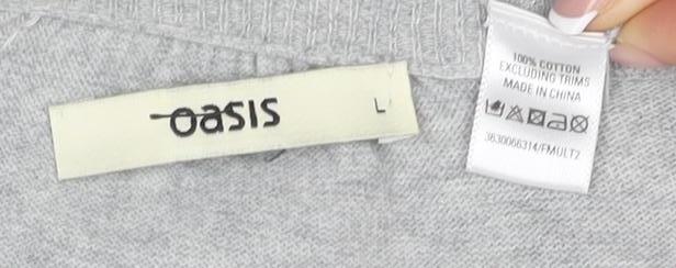 Womens UK Size L Oasis Grey Cardigan Jumper