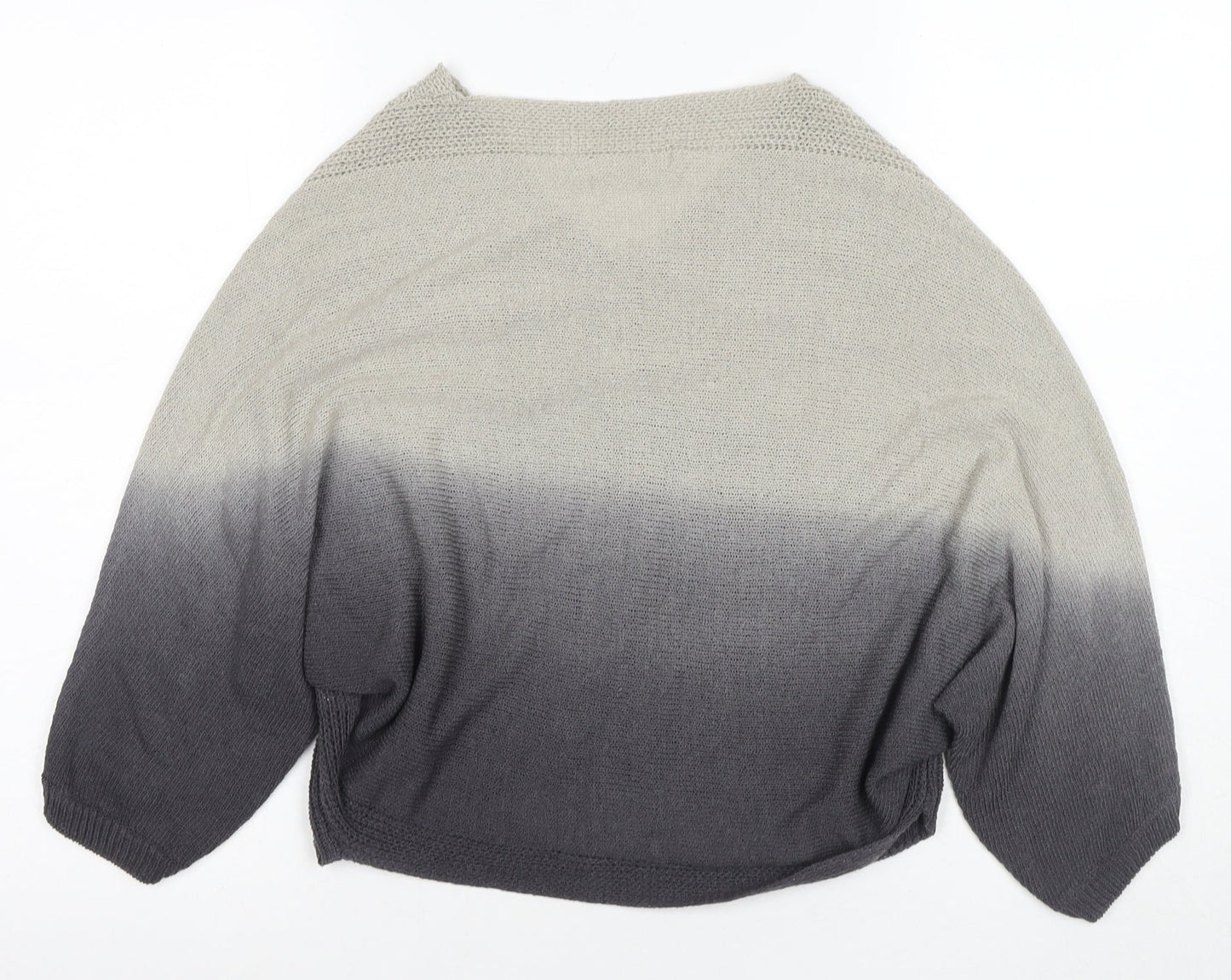 Mixroy Women's Grey V-Neck Chunky Knit Jumper, S