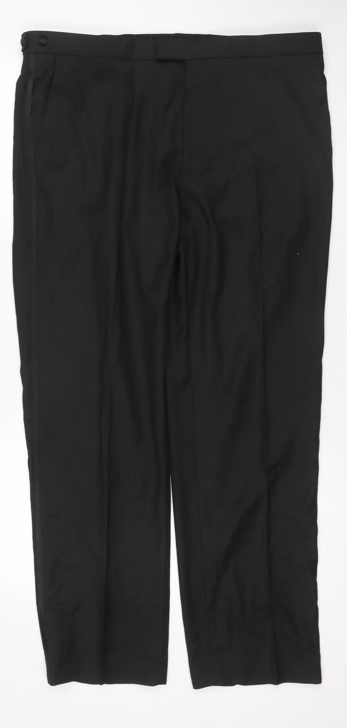 Marks and Spencer Men's Black Dress Trousers Regular Fit 38