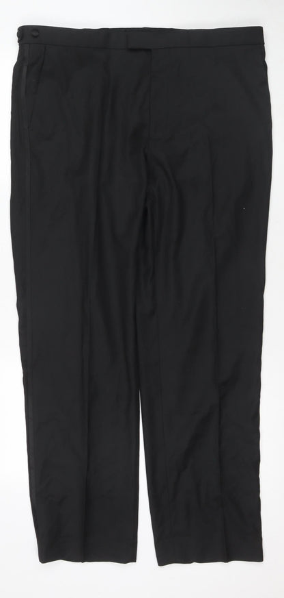 Marks and Spencer Men's Black Dress Trousers Regular Fit 38