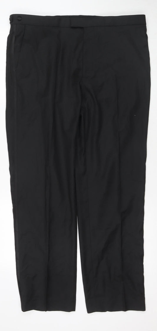 Marks and Spencer Men's Black Dress Trousers Regular Fit 38