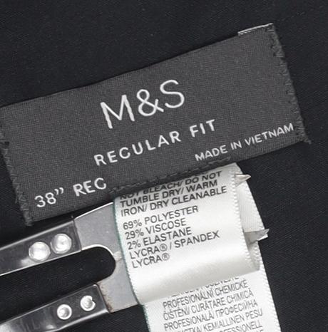 Marks and Spencer Men's Black Dress Trousers Regular Fit 38