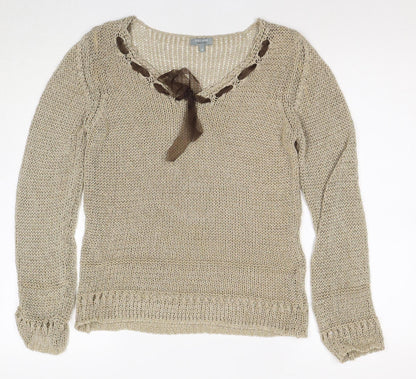Womens UK Size M Marks and Spencer Beige Pullover Jumper