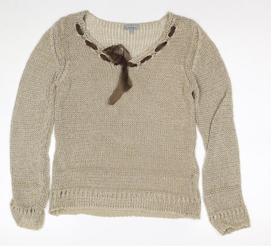 Womens UK Size M Marks and Spencer Beige Pullover Jumper