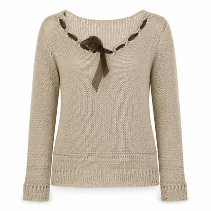 Womens UK Size M Marks and Spencer Beige Pullover Jumper