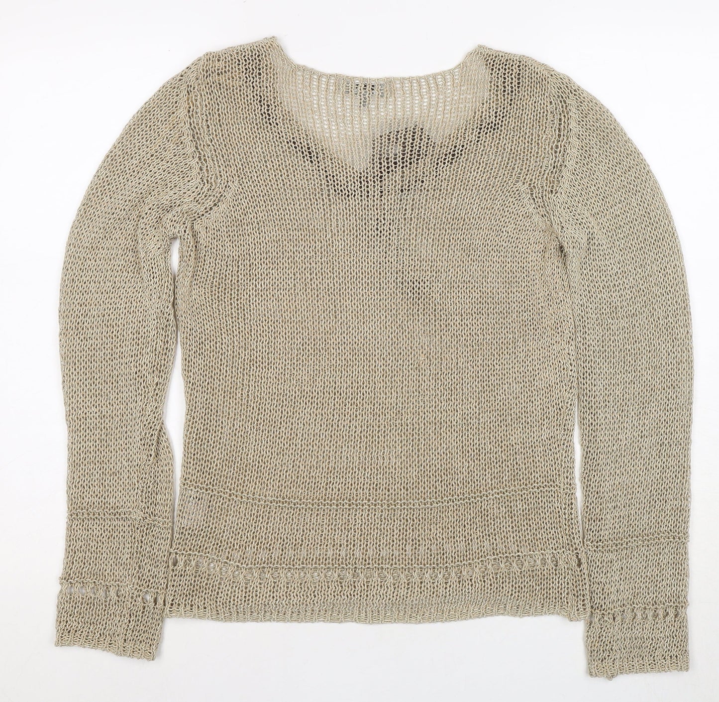 Womens UK Size M Marks and Spencer Beige Pullover Jumper
