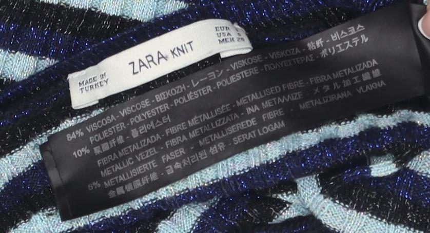 Womens UK Size 2XS Zara Multicoloured Pullover Jumper