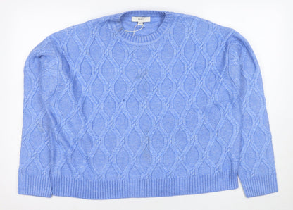 Womens UK Size L Marks and Spencer Blue Pullover Jumper
