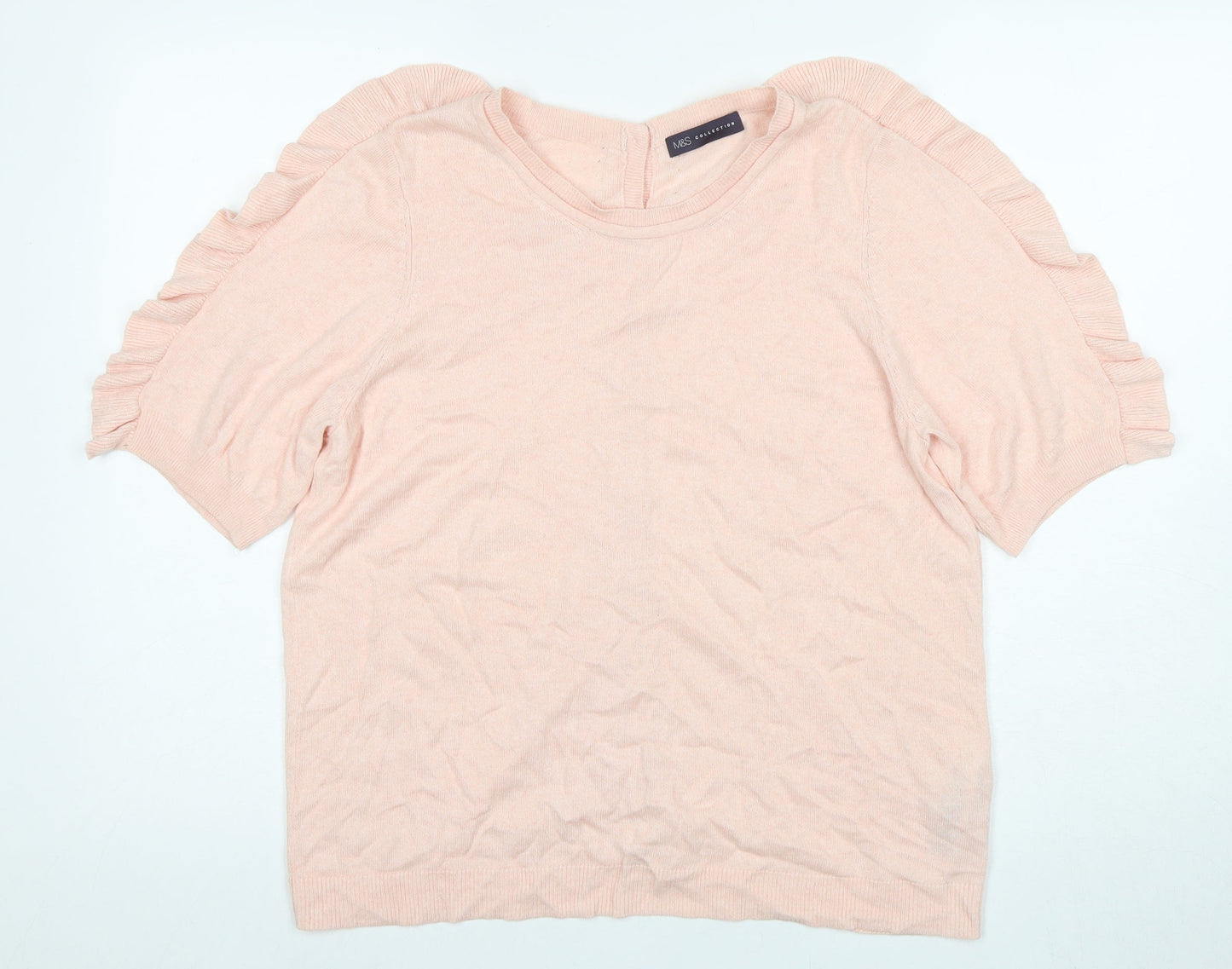 Womens UK Size 16 Marks and Spencer Pink Basic Blouse