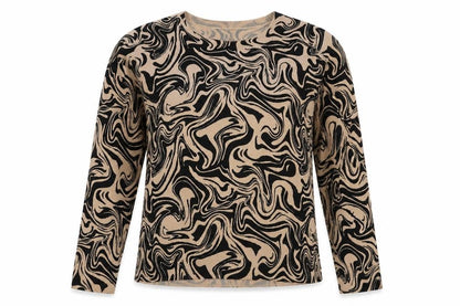 M&Co Women's Brown Geometric Knit Blouse Size 12