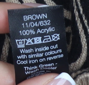 M&Co Women's Brown Geometric Knit Blouse Size 12