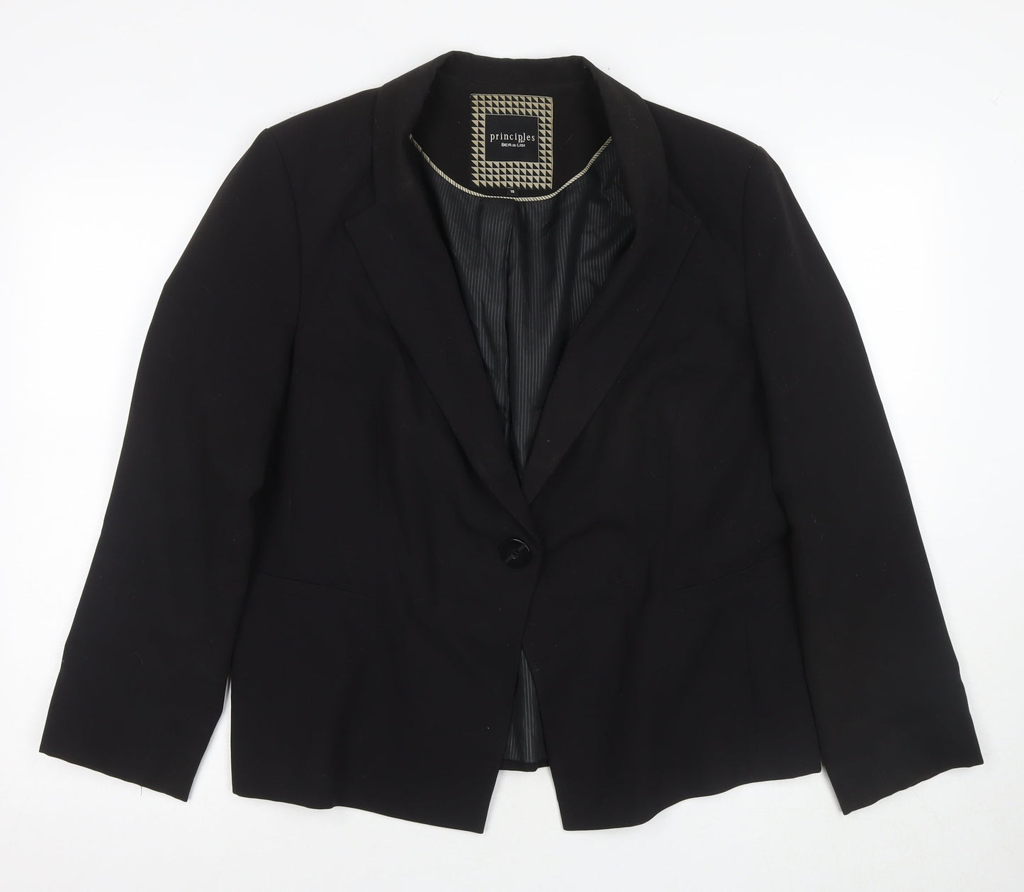Principles Women's Black Trouser Suit Blazer Size 18