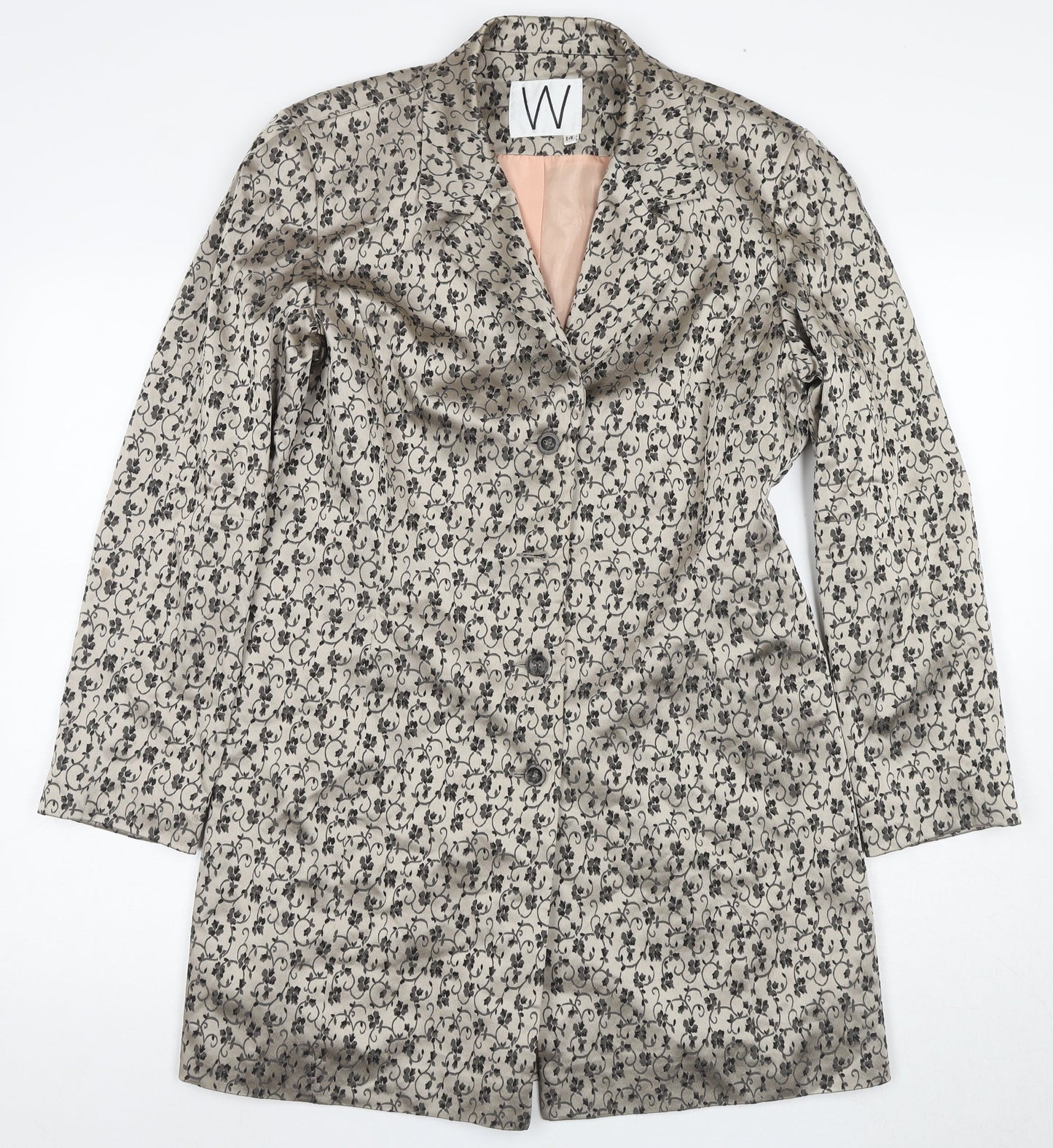 Womens UK Size 14 W Beige Overcoat