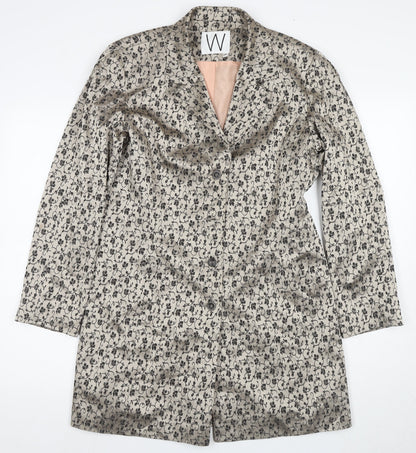 Womens UK Size 14 W Beige Overcoat