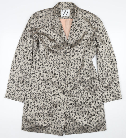 Womens UK Size 14 W Beige Overcoat