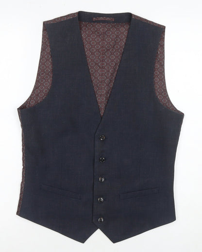 Mens UK Size S Burton Regular Brown Suit Waistcoat
